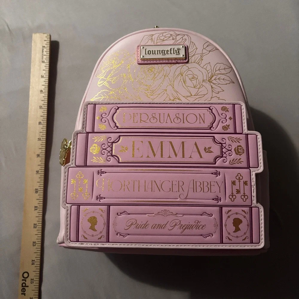 Loungefly Jane Austen Books Mini Backpack Pink Literary NWT Books a Million BAM